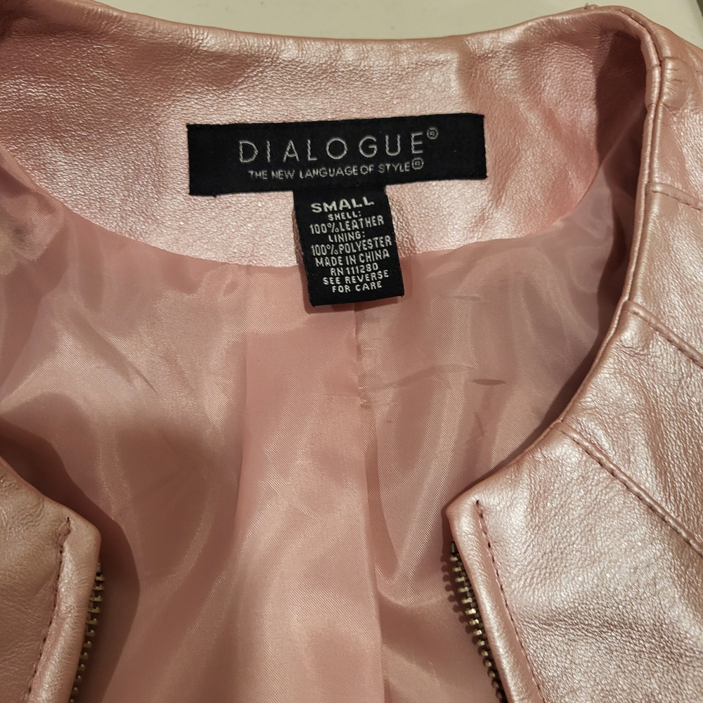 Dialogue Blush Leather Jacket for Women